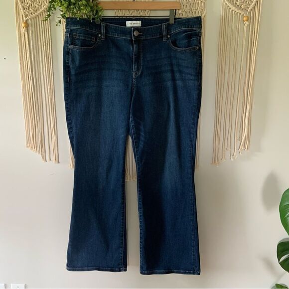 LANE BRYANT Signature Fit Flex Magic Waistband Mid Rise Boot Cut Jeans Dark 20 - Picture 1 of 9